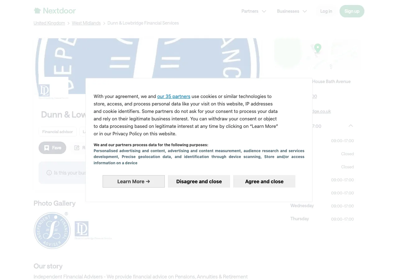 Dunn & Lowbridge Financial Services website preview