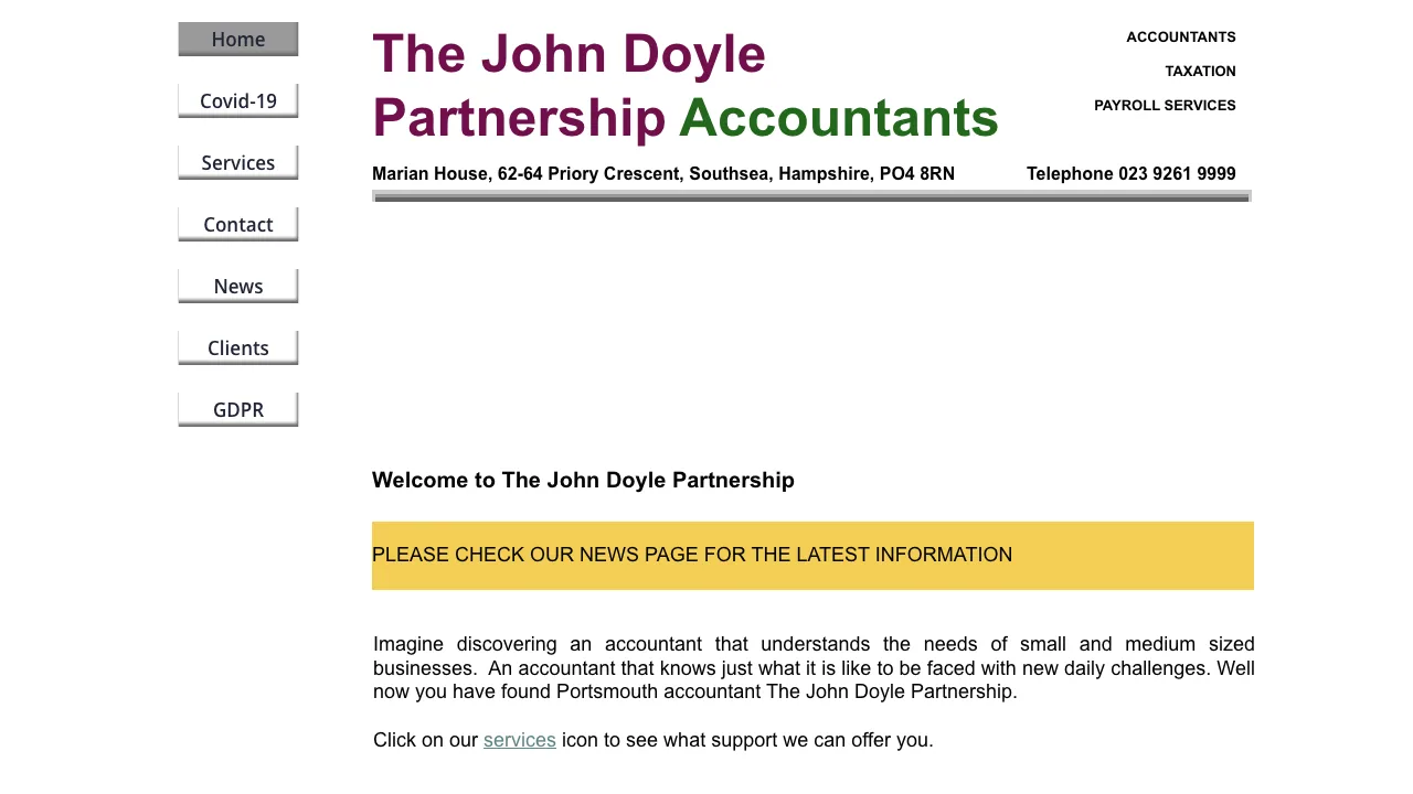 The John Doyle Partnership website preview
