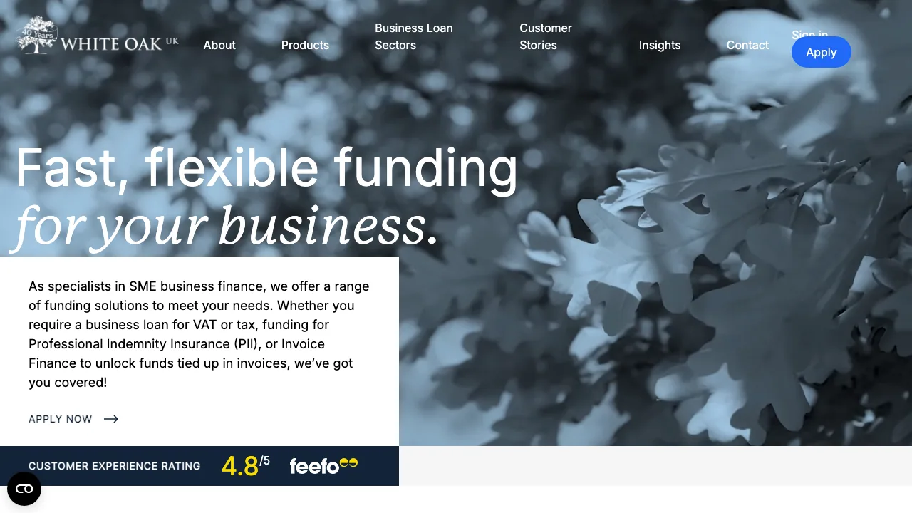 White Oak UK website preview