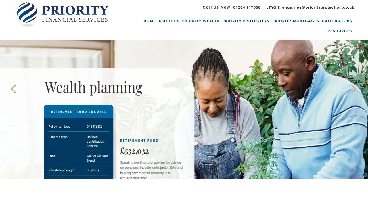 Priority Financial Services Ltd website preview