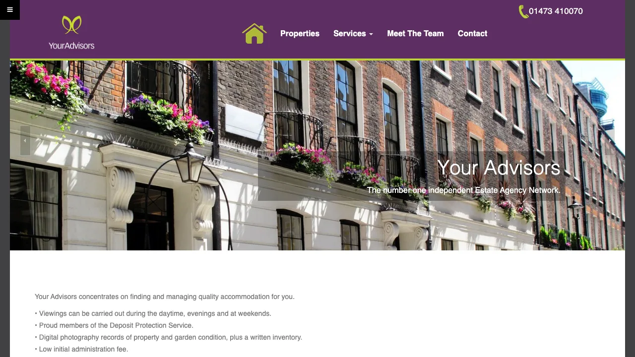 Your Advisors website preview
