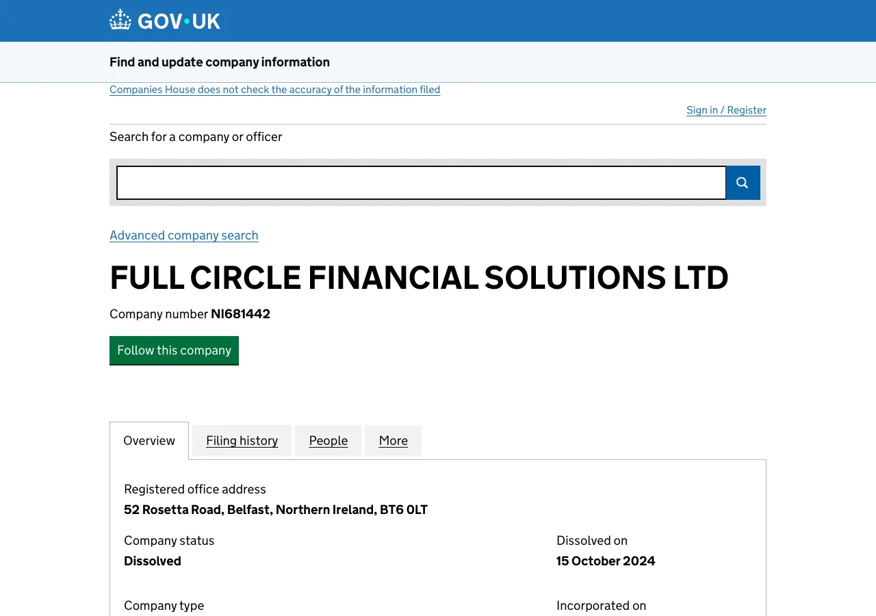 Full Circle Financial website preview