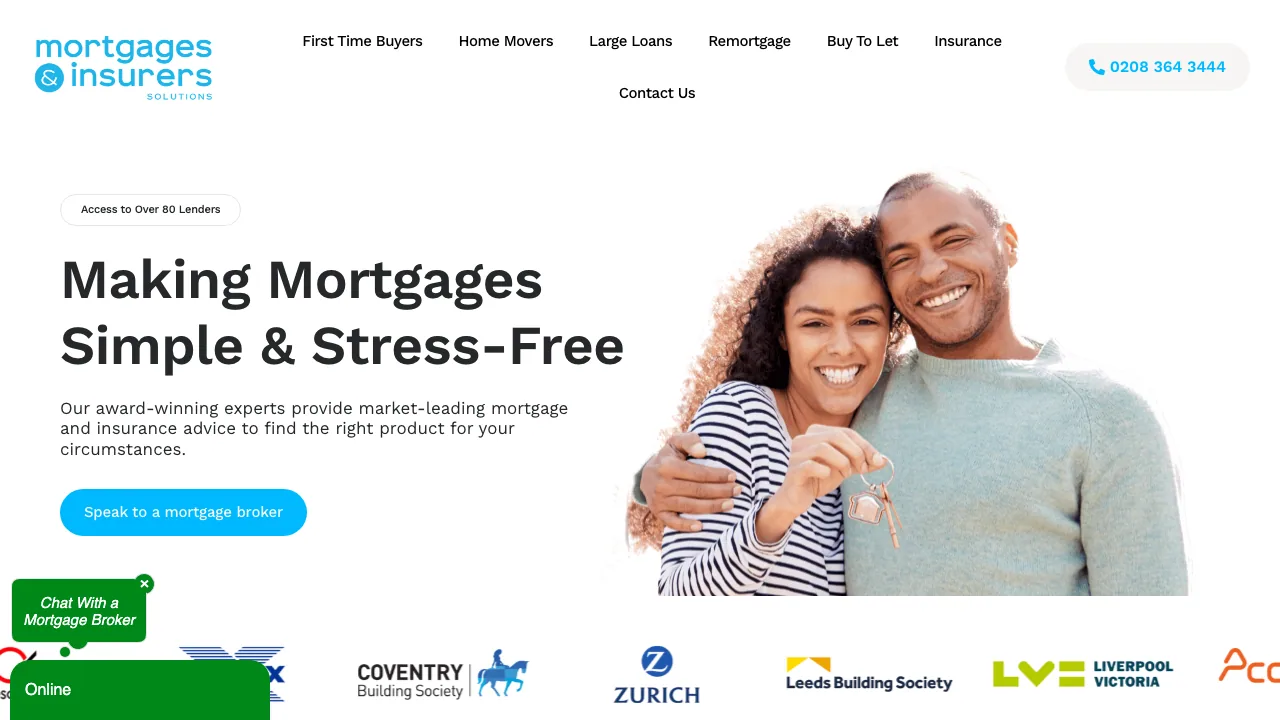 Mortgages and Insurers London website preview