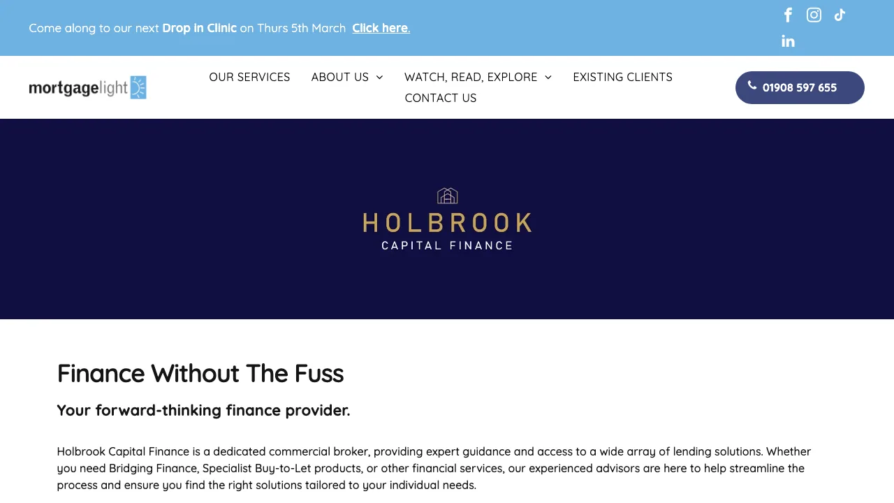 Holbrook Capital Finance website preview