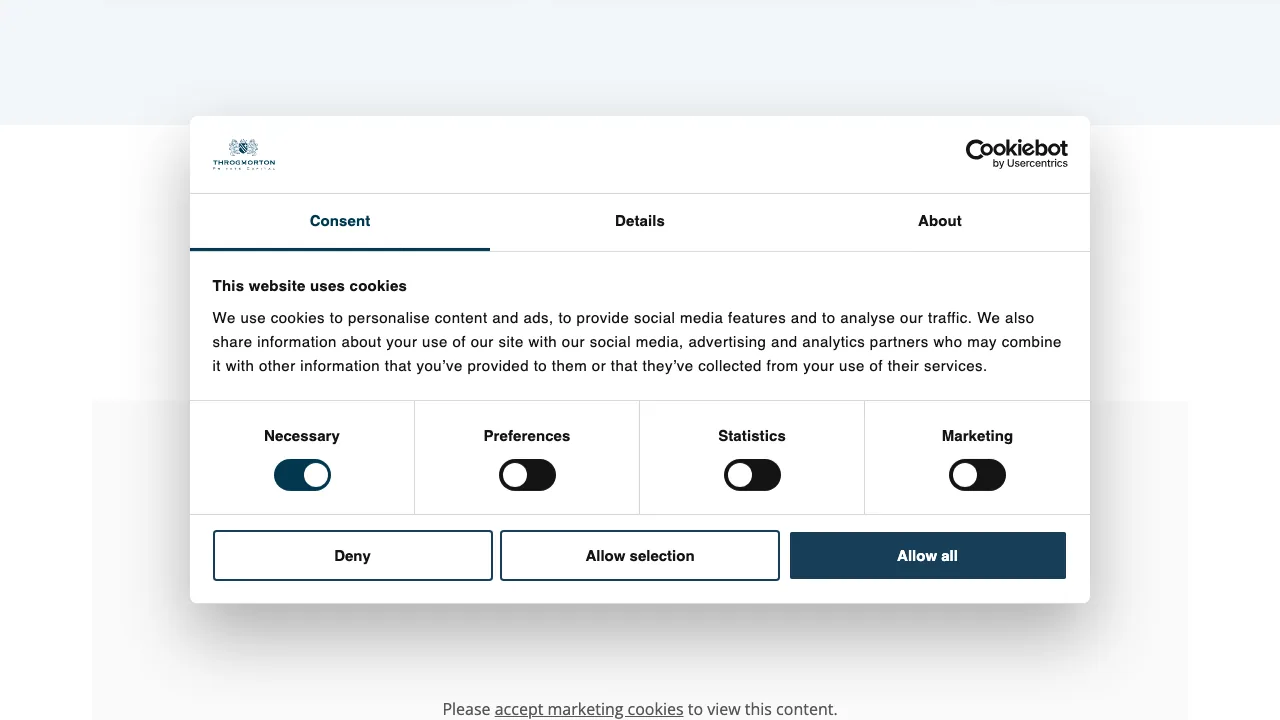 Throgmorton Private Capital Ltd website preview