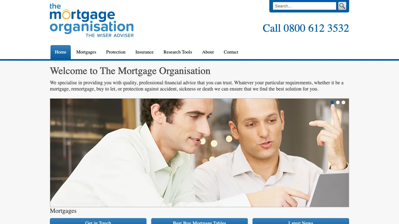 The Mortgage Organisation website preview