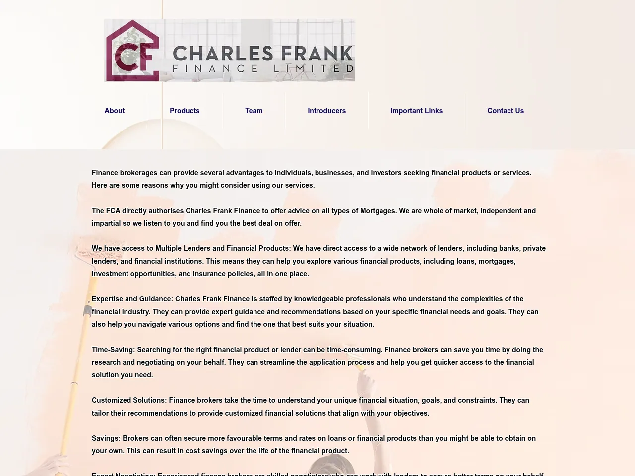 Charles Frank Finance website preview