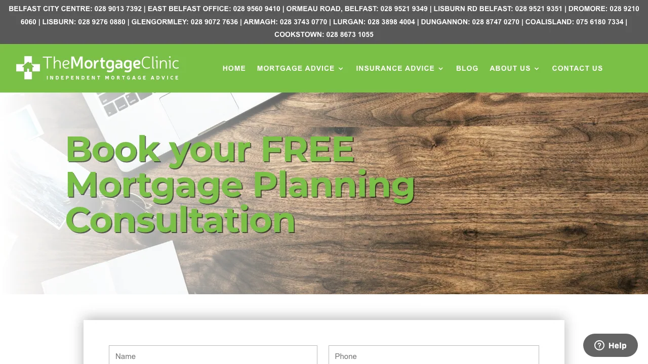 The Mortgage Clinic | Ormeau Road | Belfast website preview