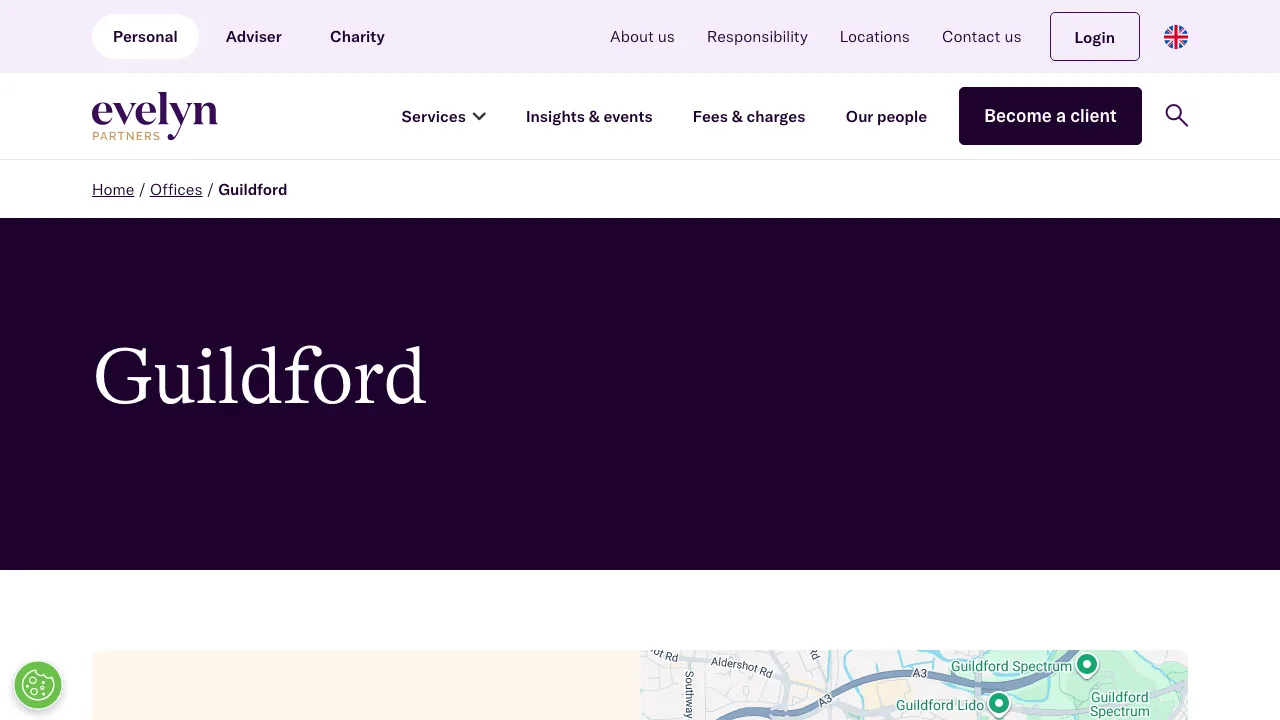 Evelyn Partners - Guildford website preview