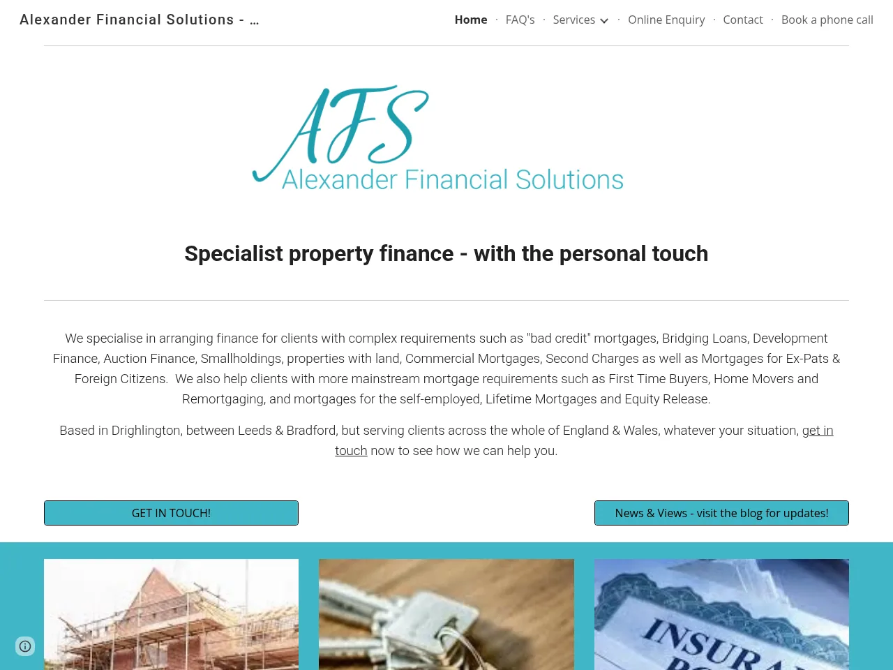 Alexander Financial Solutions website preview