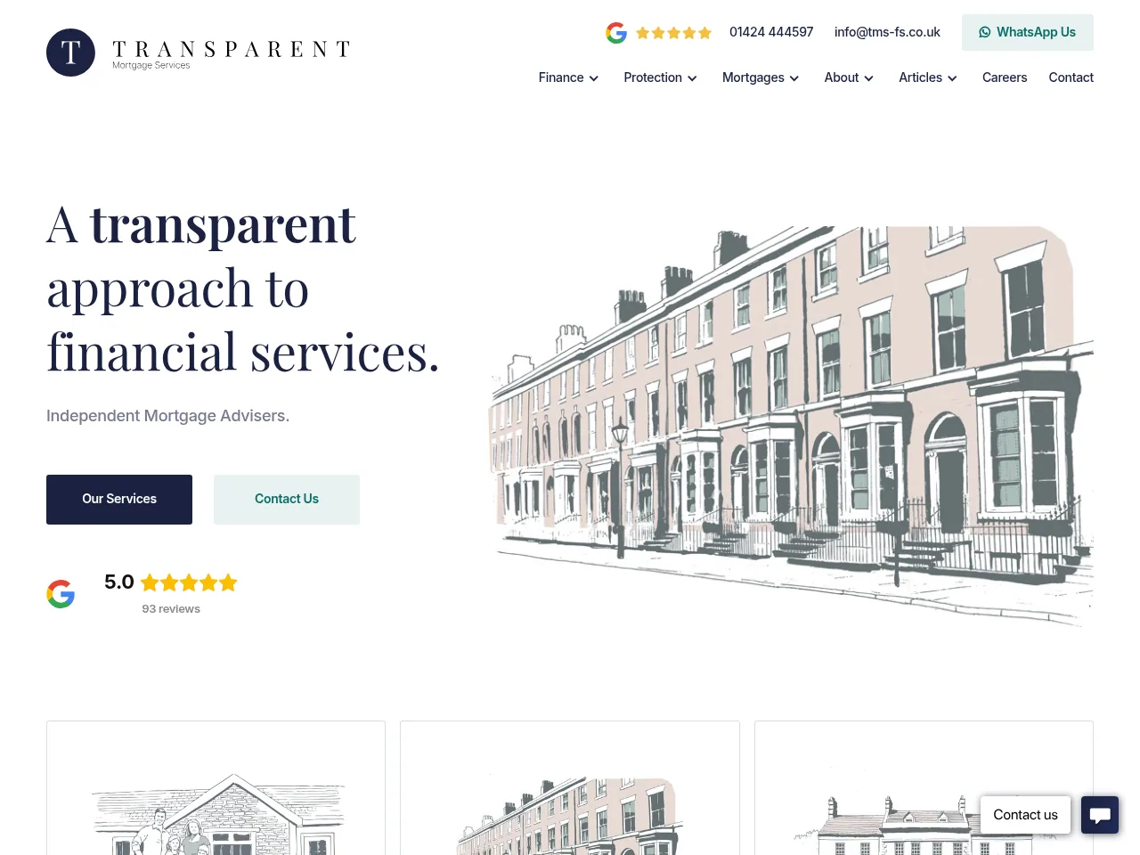 Transparent Mortgage Services website preview