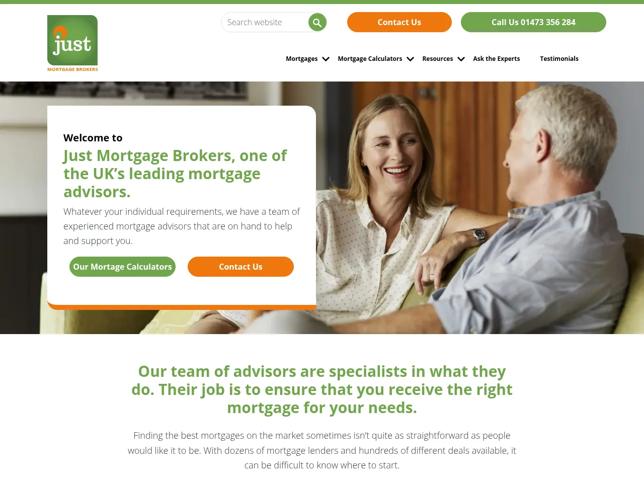 Just Mortgage Brokers website preview