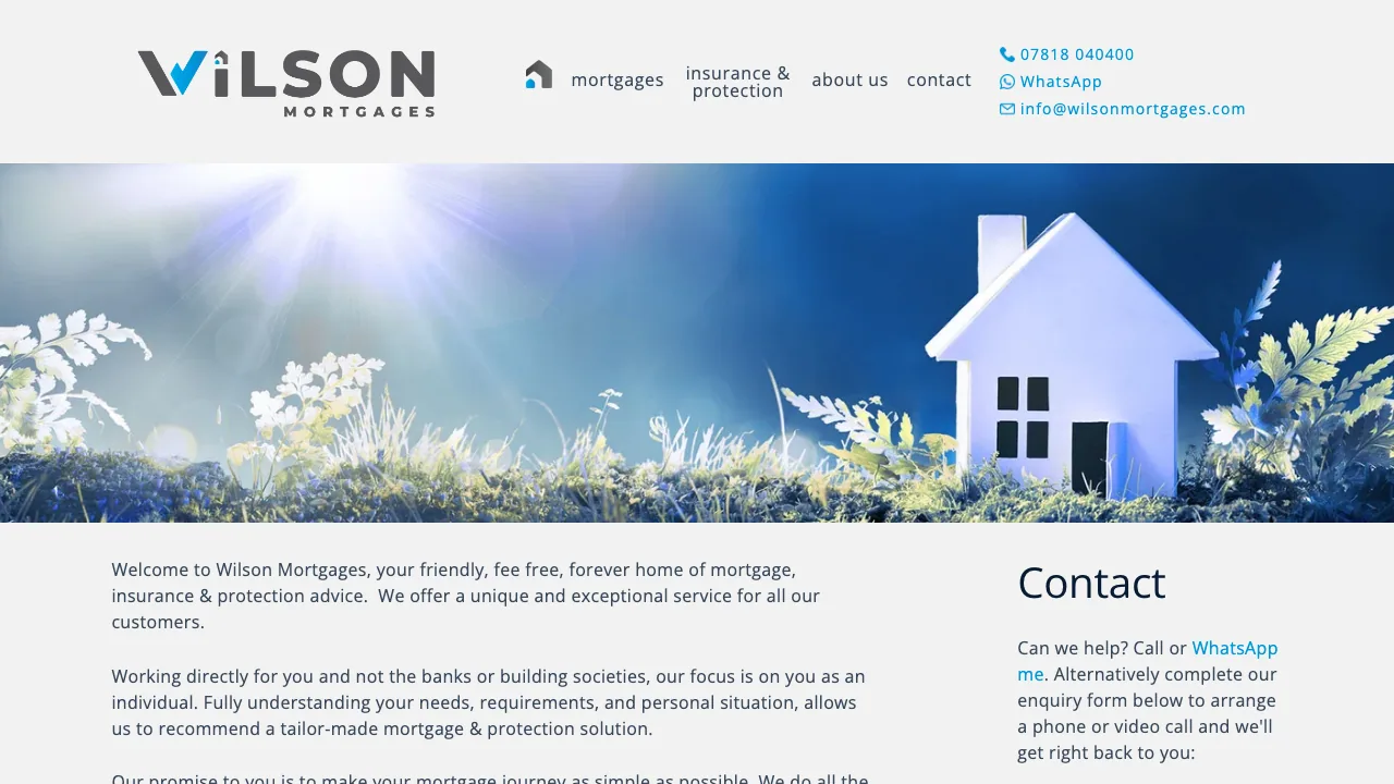 Wilson Mortgages website preview