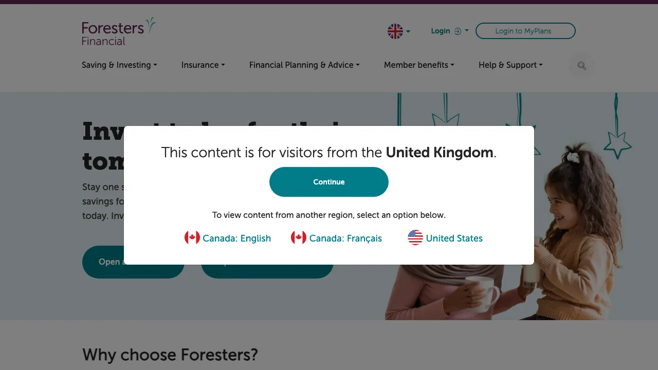 Foresters Financial website preview