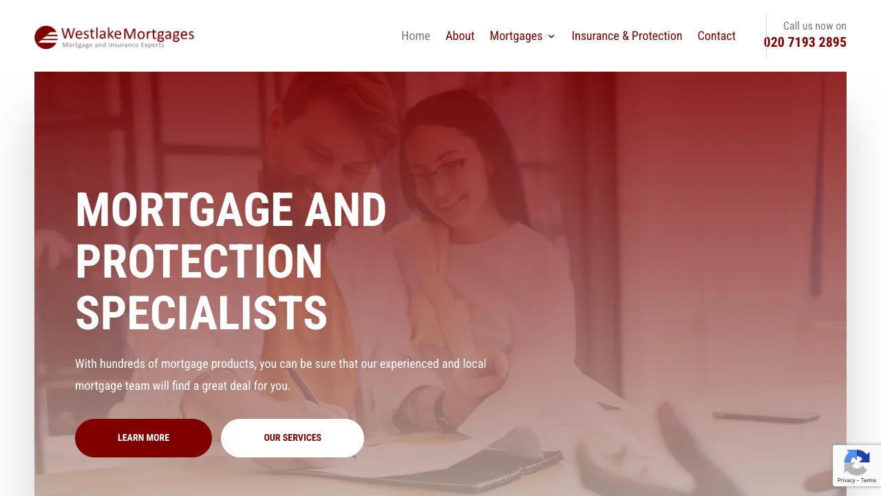 Westlake Mortgages website preview