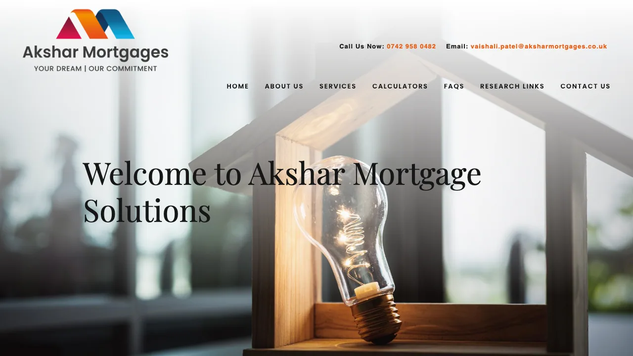 Akshar Mortgage Solutions Limited website preview