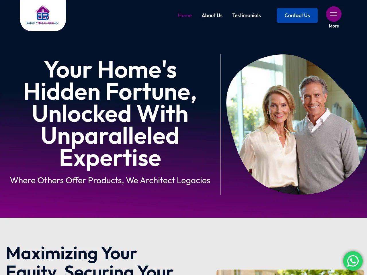 Equity Released 2 U website preview