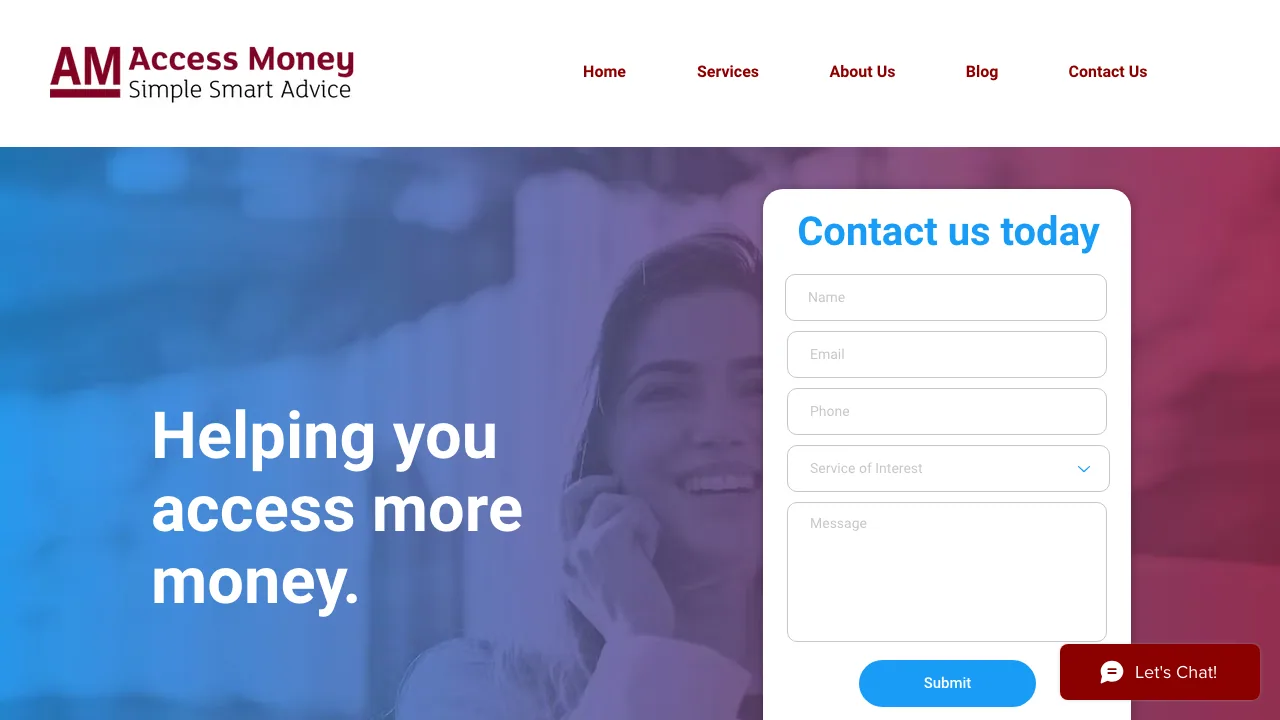 Access Money website preview