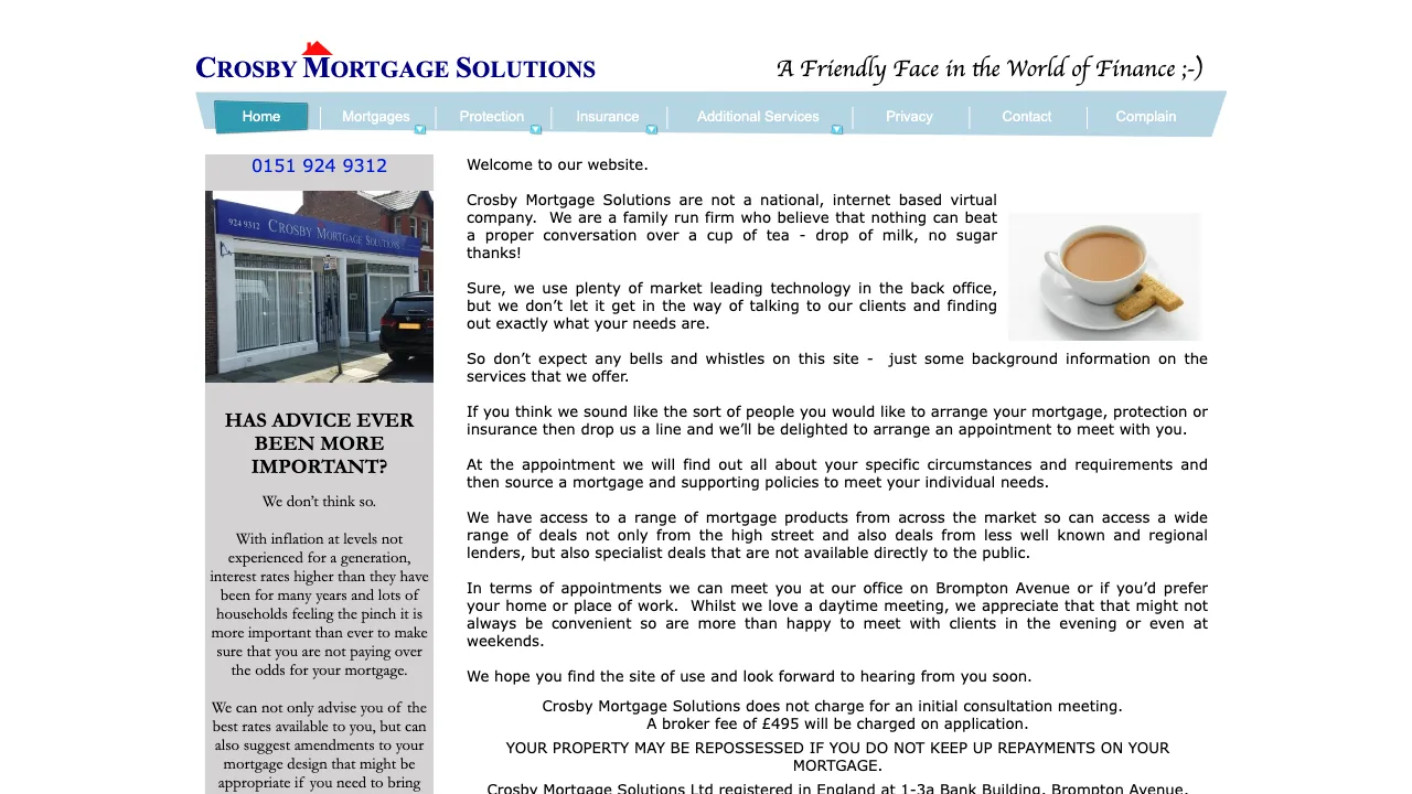 Crosby Mortgage Solutions Limited website preview