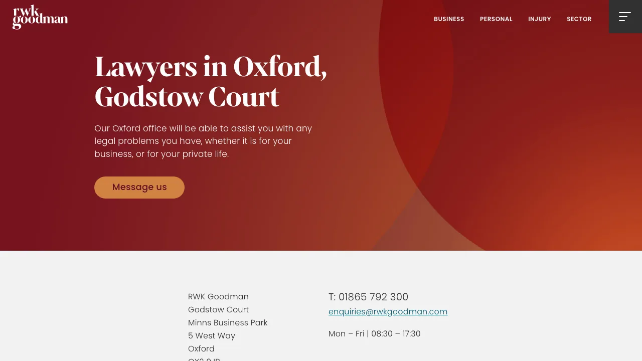 RWK Goodman - Oxford website preview
