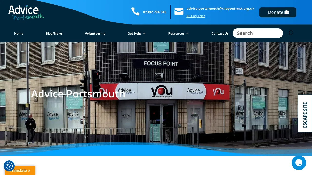 Advice Portsmouth website preview