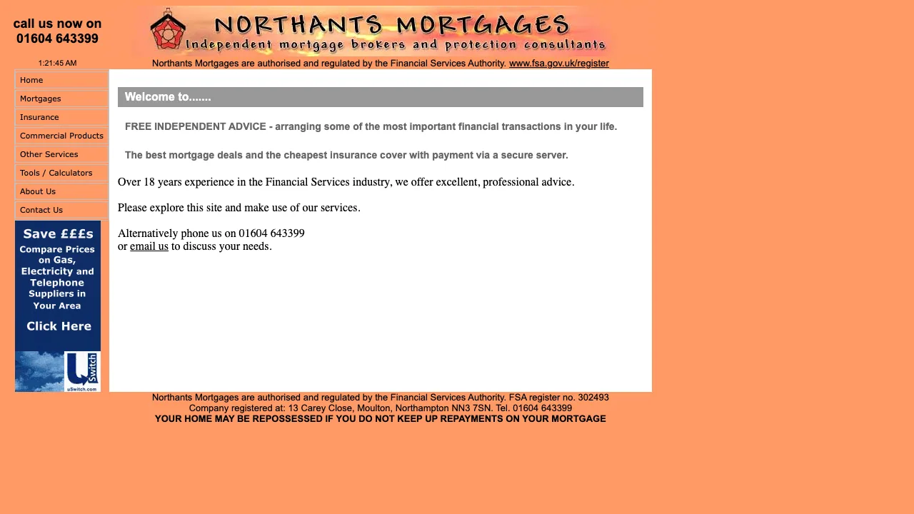 Northants Mortgages website preview