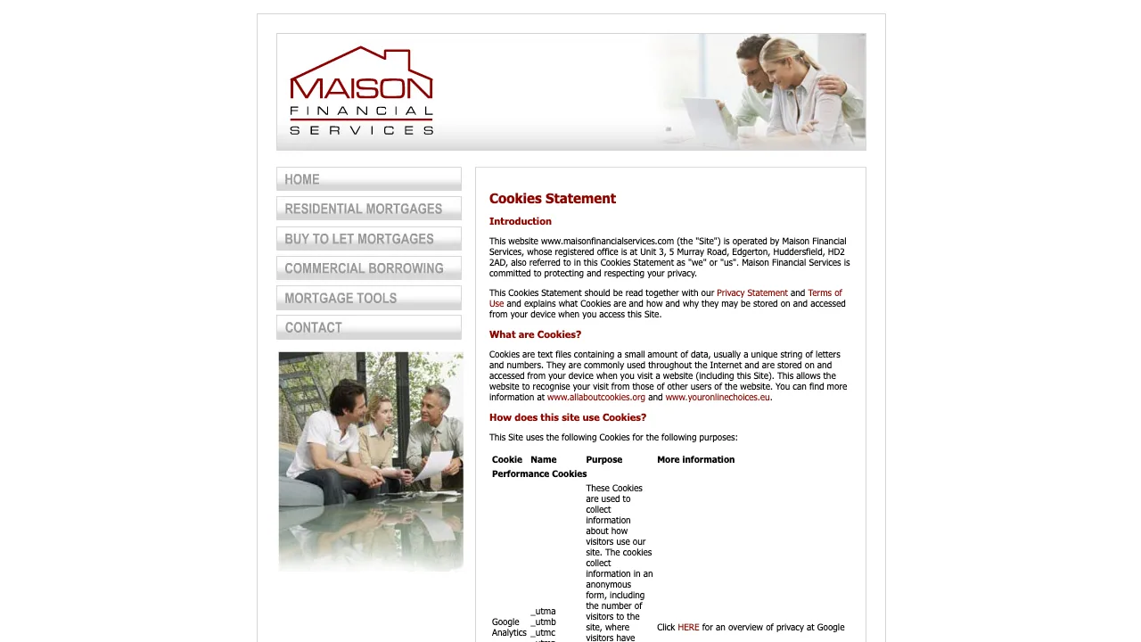 Maison Financial Services website preview