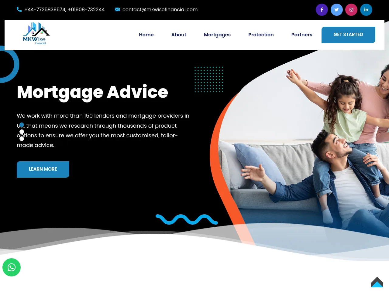 Mkwise Financial website preview
