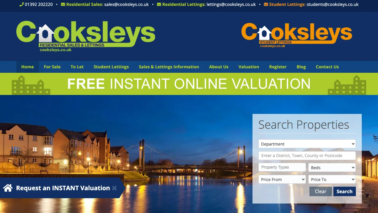 Cooksleys website preview