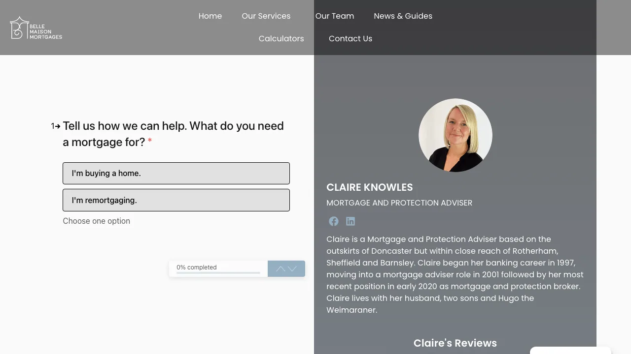 Claire Knowles | Belle Maison Mortgages website preview