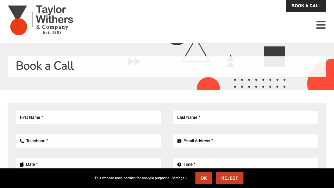 Taylor Withers & Company website preview