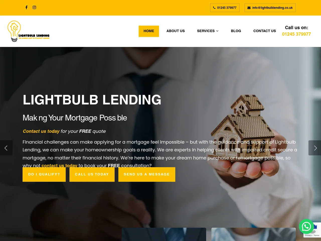 Lightbulb Lending website preview