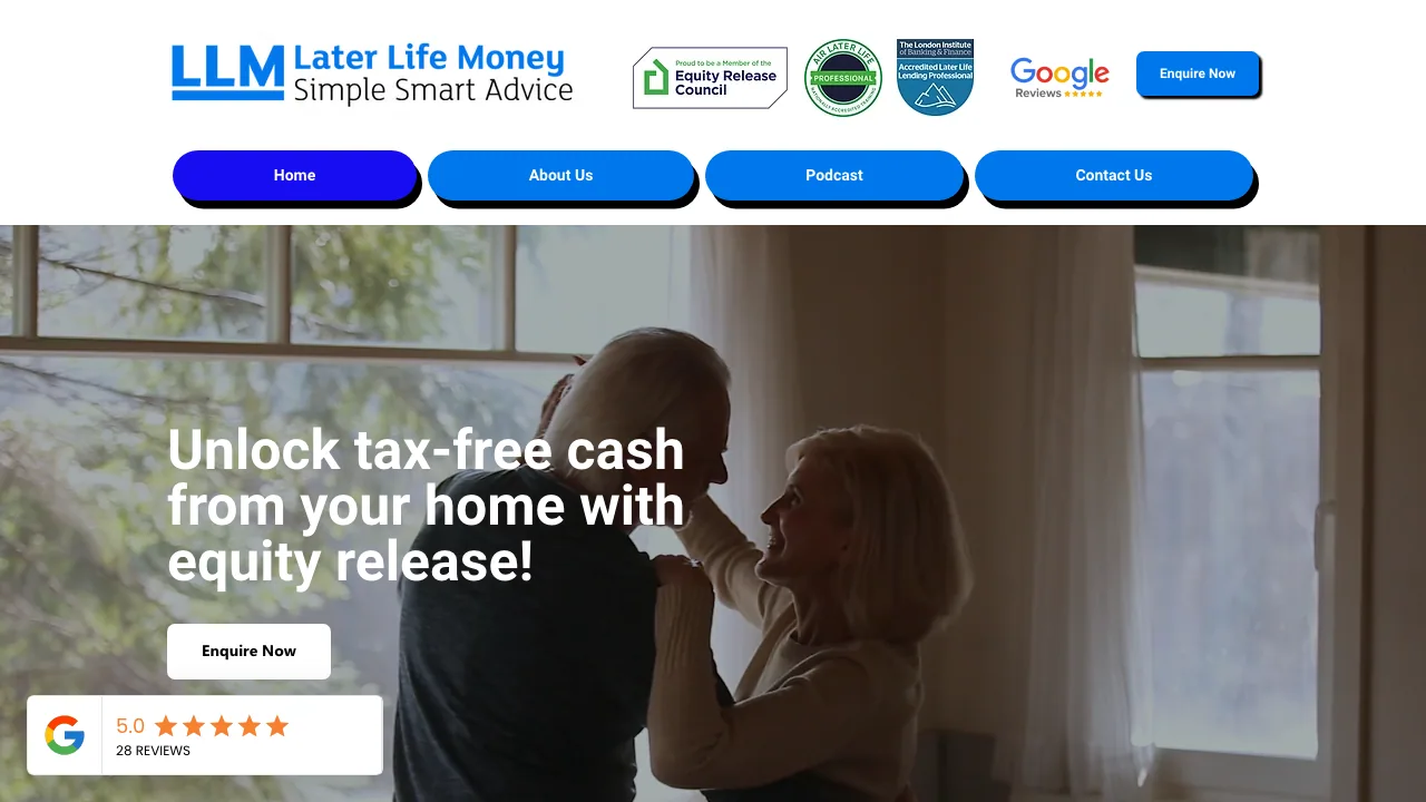 Later Life Money Limited website preview