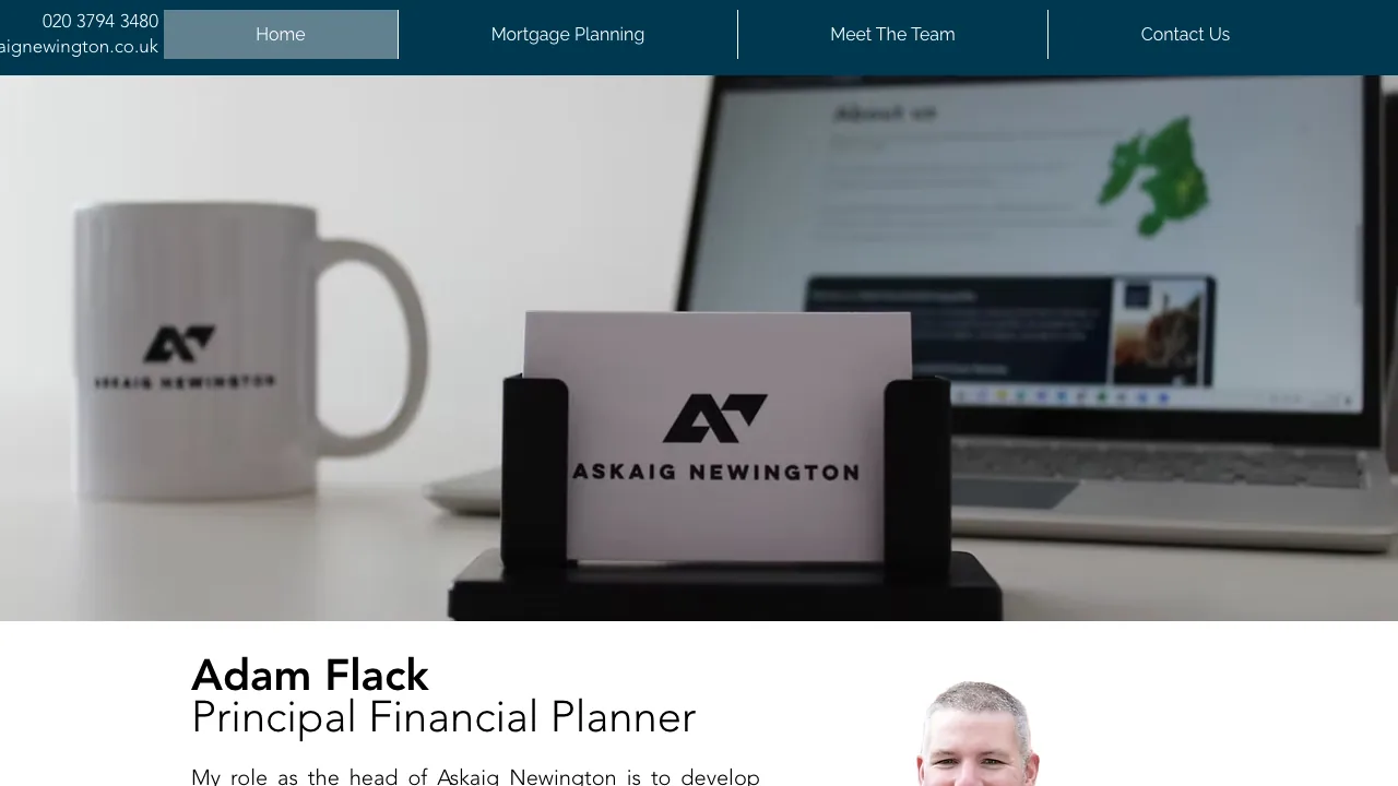 Askaig Newington website preview