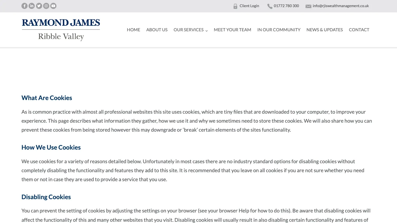 Raymond James Ribble Valley website preview