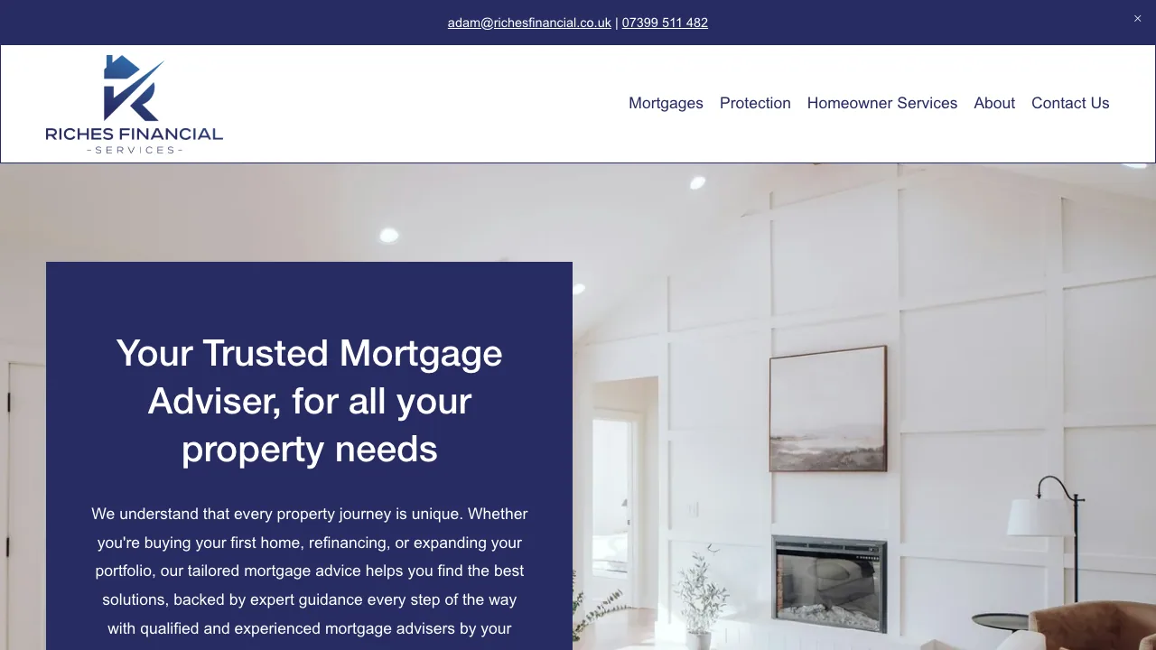 Riches Financial Services website preview