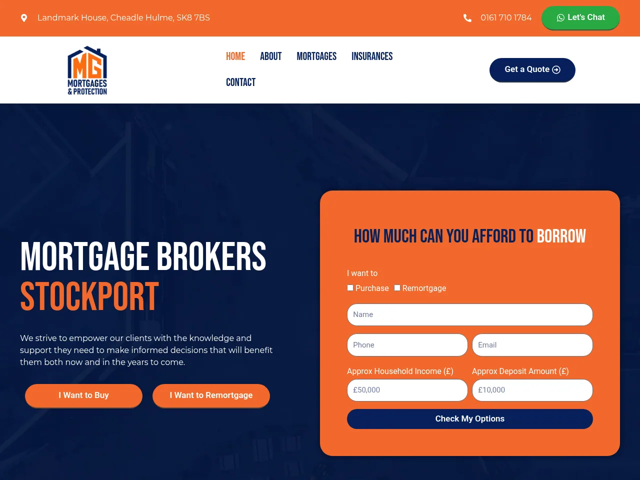 MG Mortgages & Protection website preview