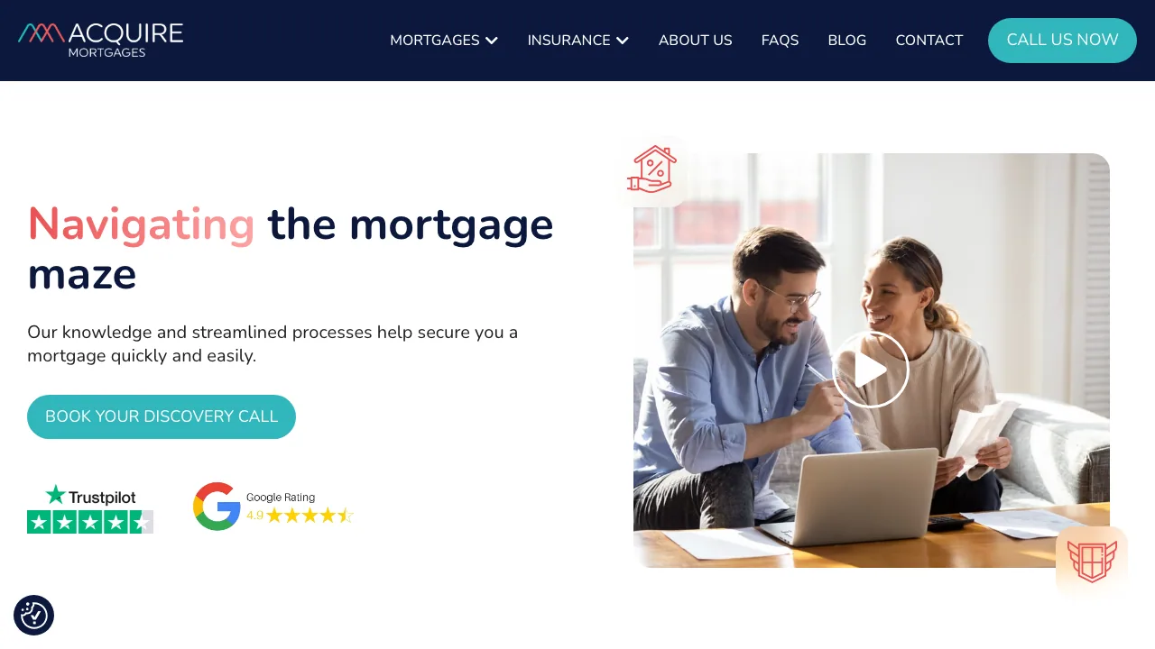 Acquire Mortgages website preview
