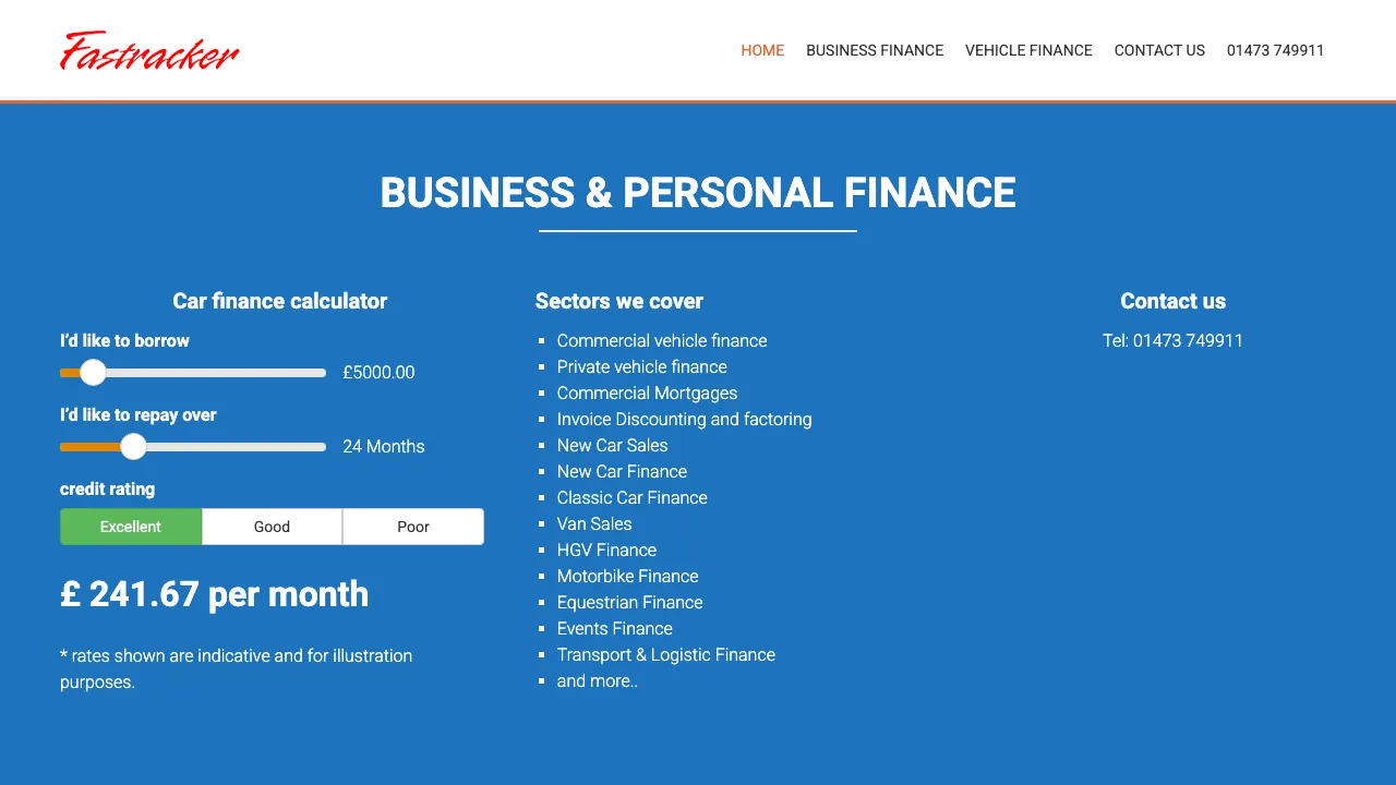 Fastracker Ltd website preview