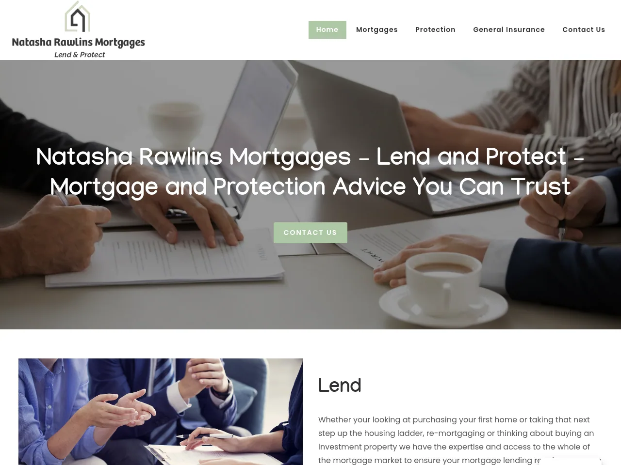 Natasha Rawlins Mortgages website preview