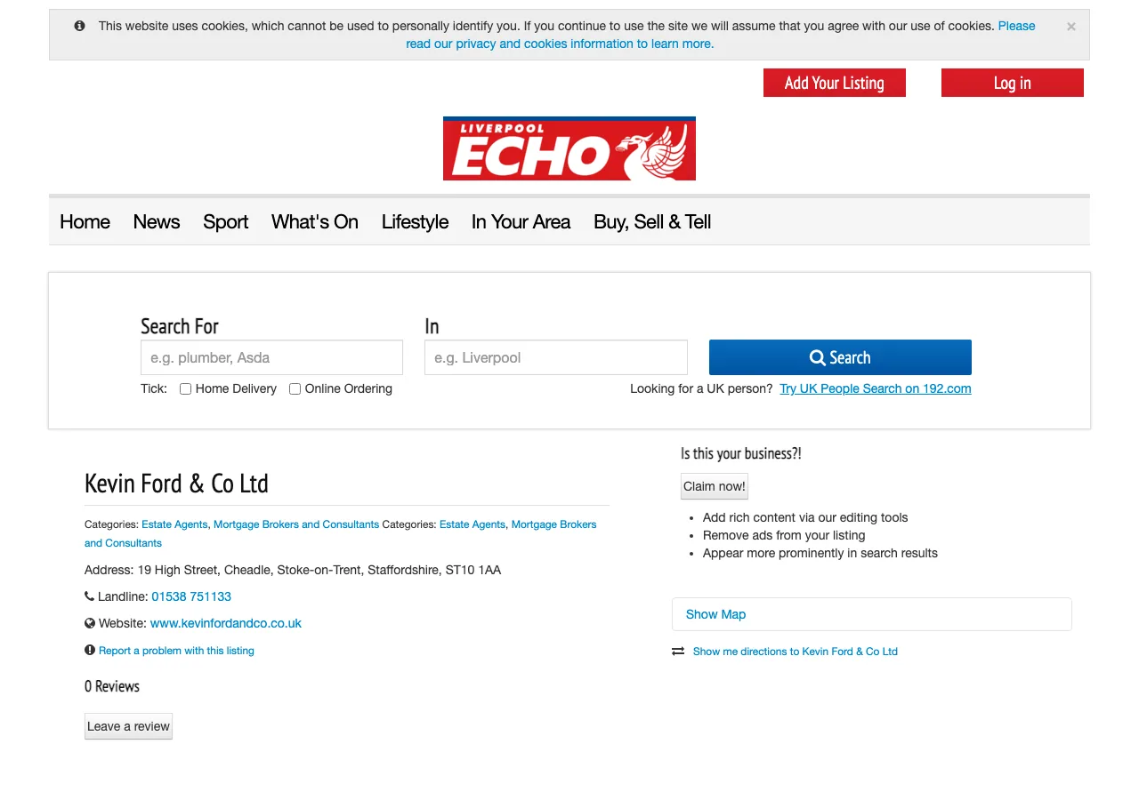 Kevin Ford & Co Ltd website preview