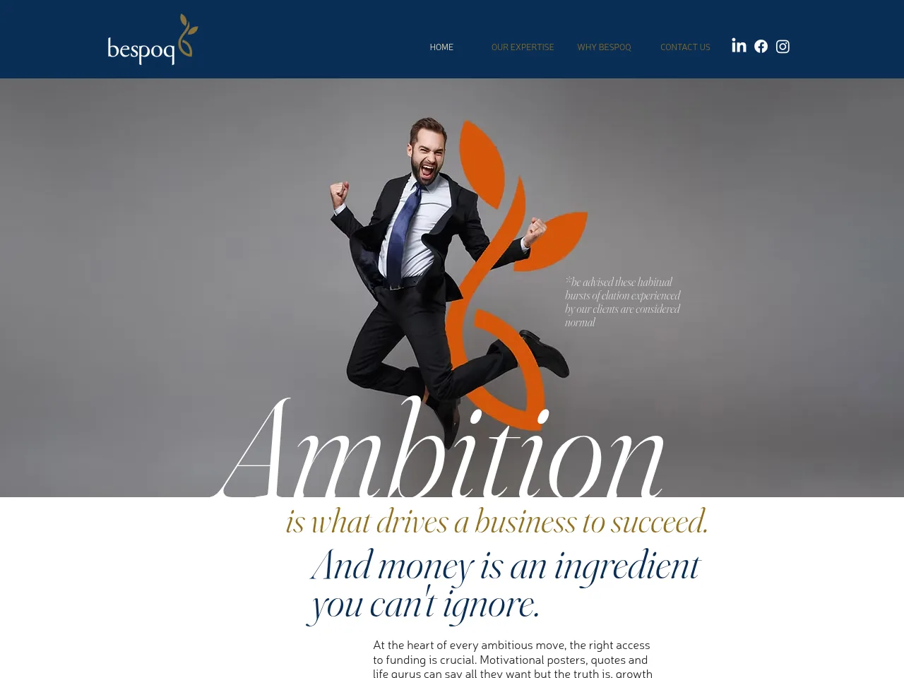 Bespoq Finance website preview