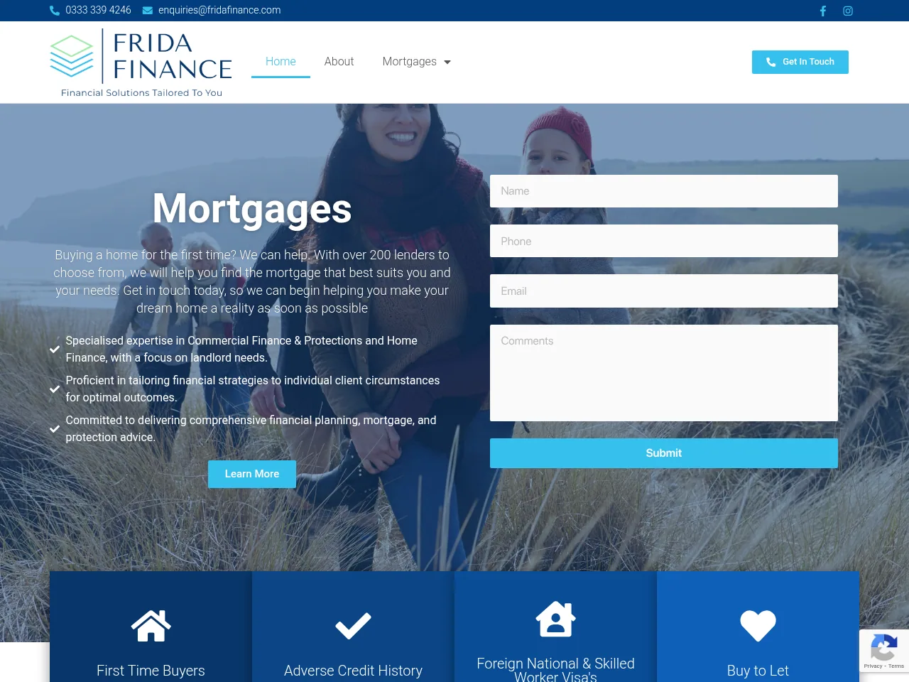 Frida Finance website preview