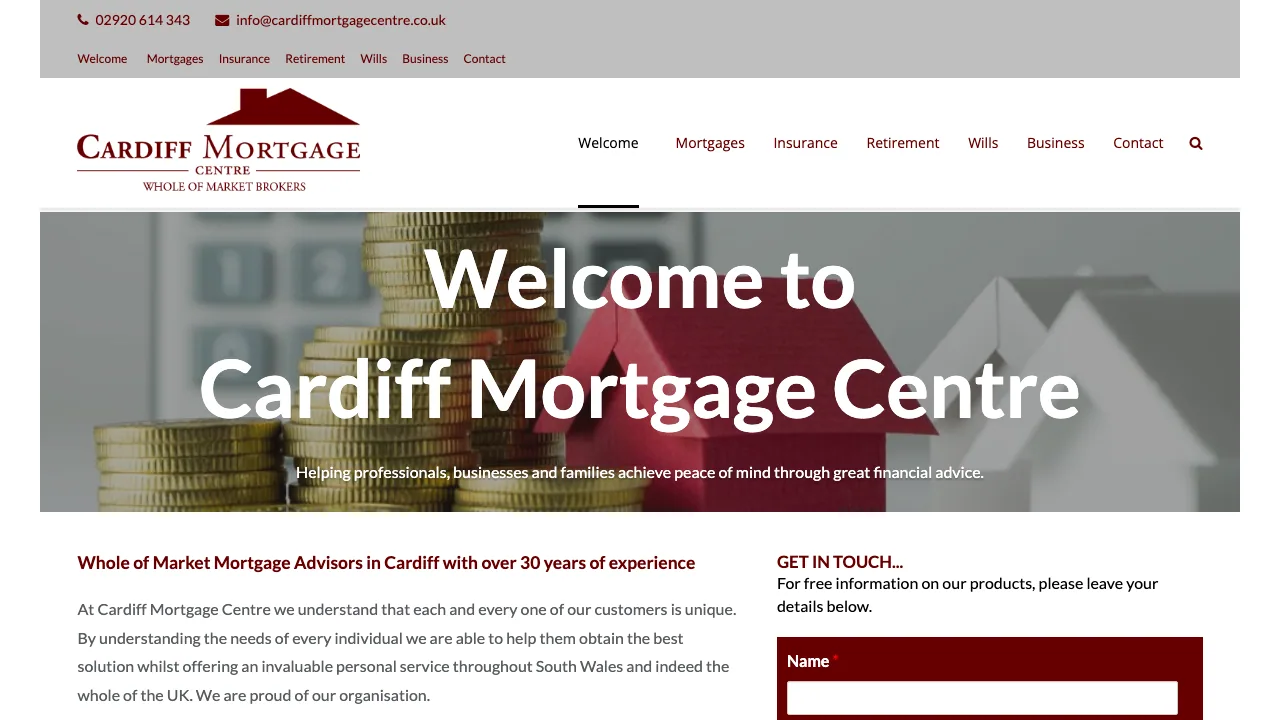 Cardiff Mortgage Centre website preview