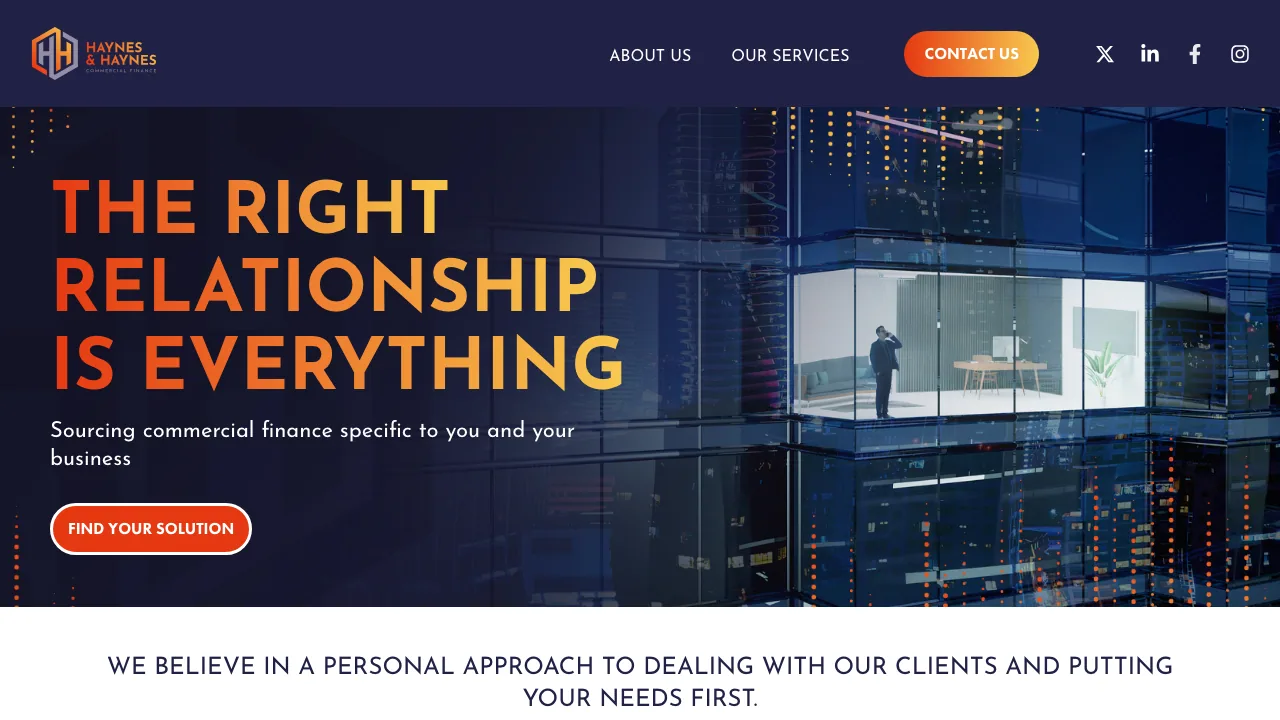 Haynes and Haynes Commercial Finance website preview