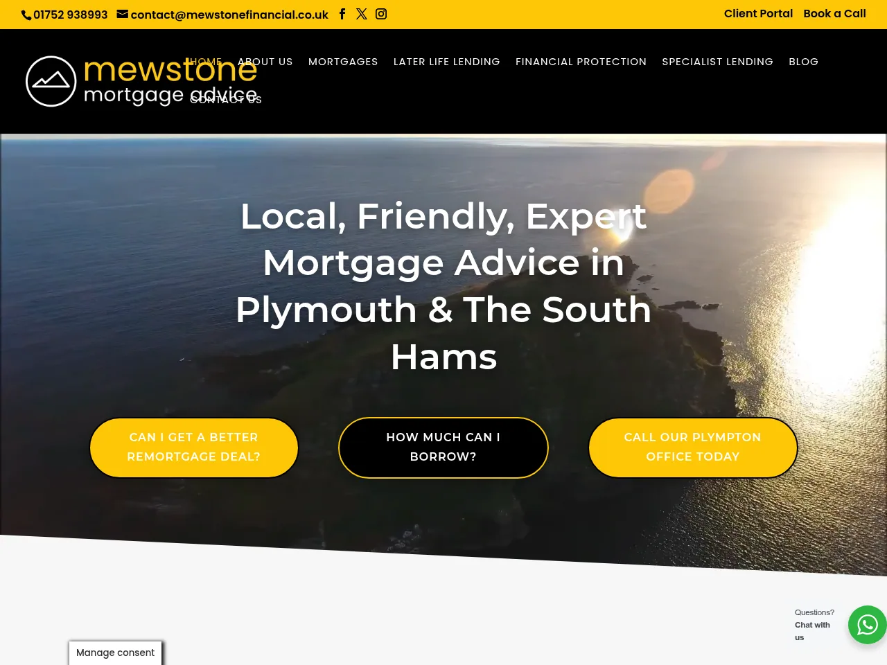 Mewstone Mortgage Advice website preview