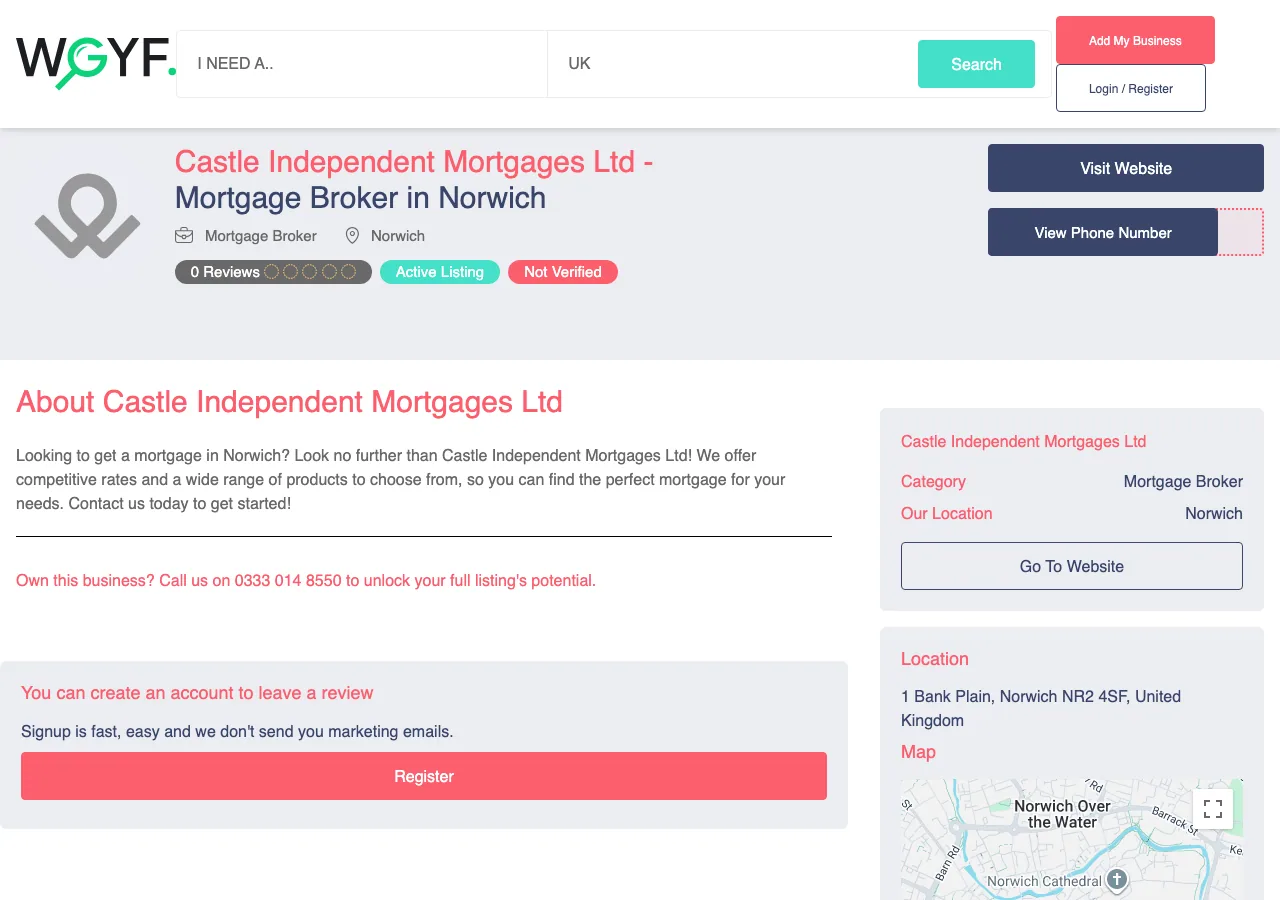 Castle Independent Mortgages Ltd website preview