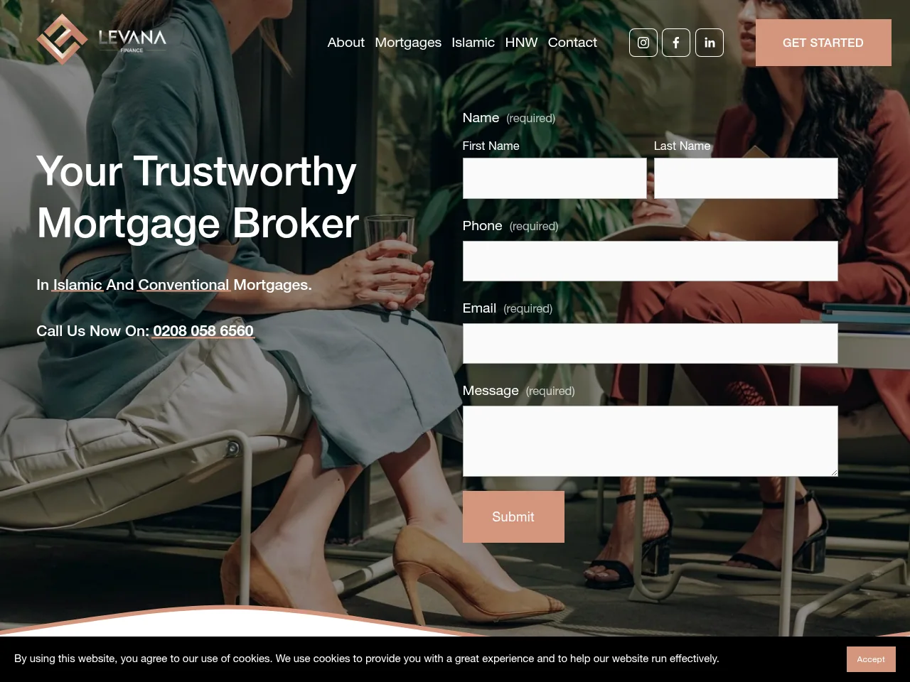 Levana Finance website preview