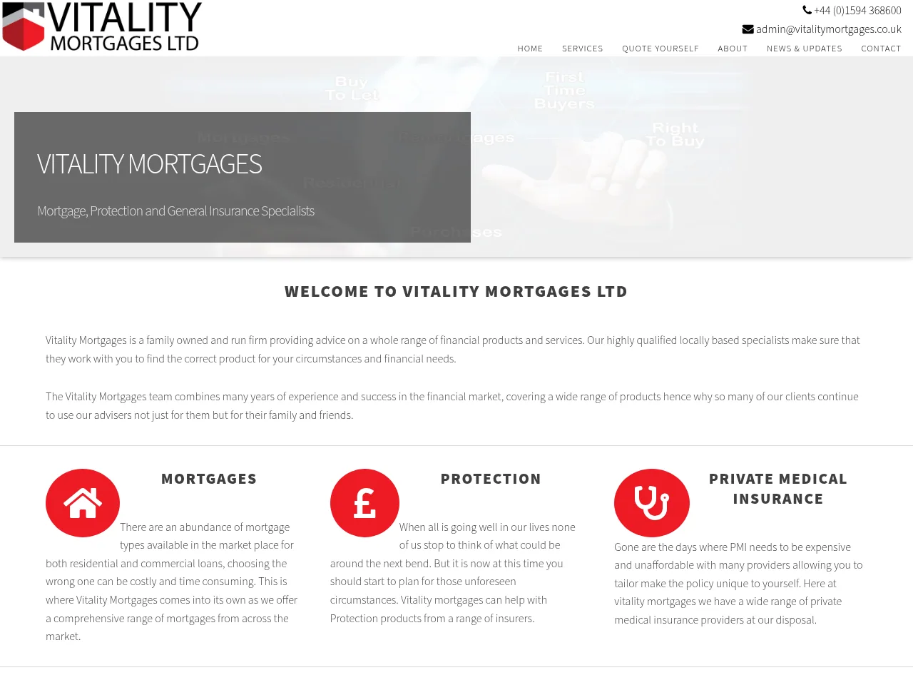 Vitality Mortgages website preview