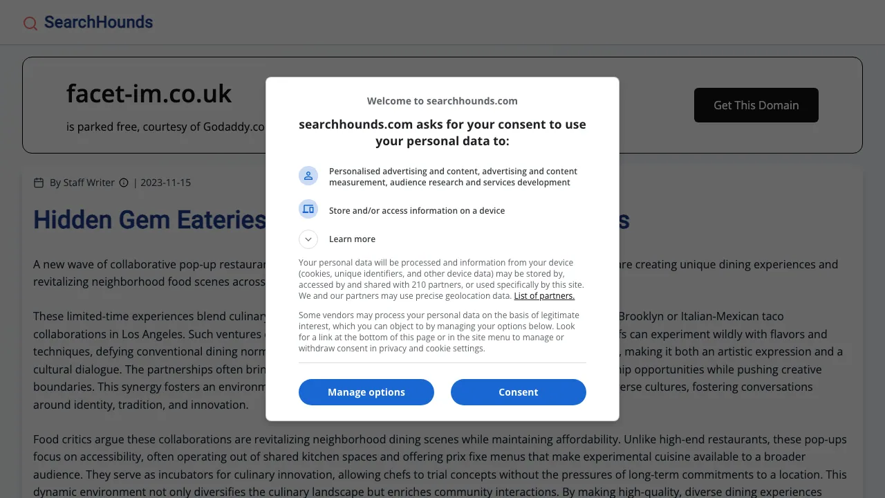FACET website preview